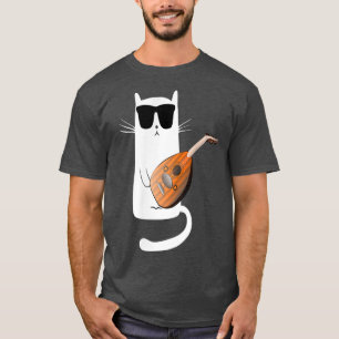 Camiseta Gato gracioso usando gafas de sol jugando a la Lut