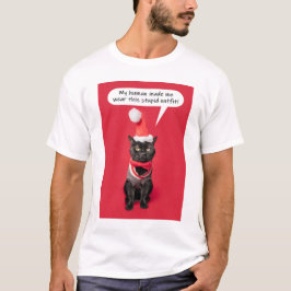 Camiseta Gato gracioso vestido con ropa de Navidades