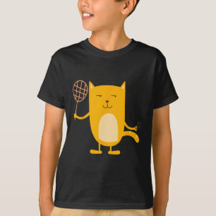 Camiseta Gato Gráfica Badminton Player Transportador Deport