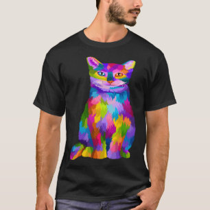 Camiseta Gato gráfico colorido de los propietarios de gatos