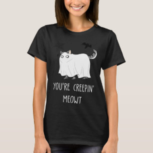 Camiseta Gato gráfico de terror espeluznante Halloween