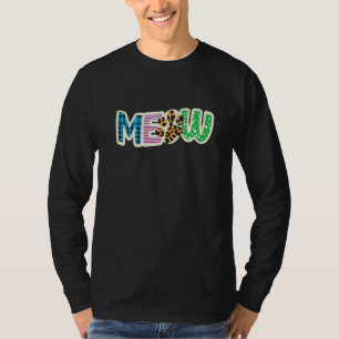 Camiseta Gato  Gráfico Parche Meow