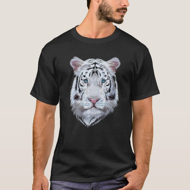 Camiseta Gato grande del tigre blanco (Anverso)
