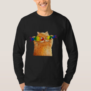 Camiseta Gato Grasa Capturando Pescado Pescador Ojos Mascot