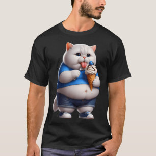 Camiseta Gato Grasa Grasa Hombres Mujeres Niños Helados Gat