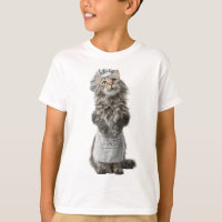 Gato Gris Chef con Delantal Niños