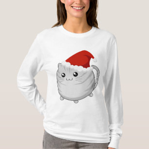 Camiseta Gato gris del gatito del tabby del navidad de