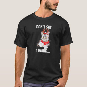 Camiseta Gato Gris Lindo con Disfraz de Reno sin Palabras