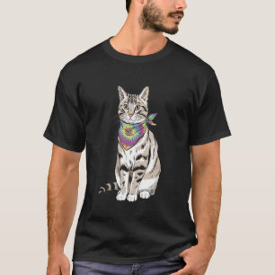 Camiseta Gato Groovy Con Gafas De Sol Retro Y Bandana