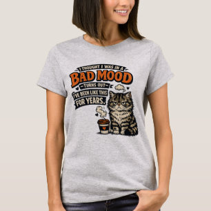 Camiseta Gato Gruñón Café Estado de Ánimo – Diseño Retro de