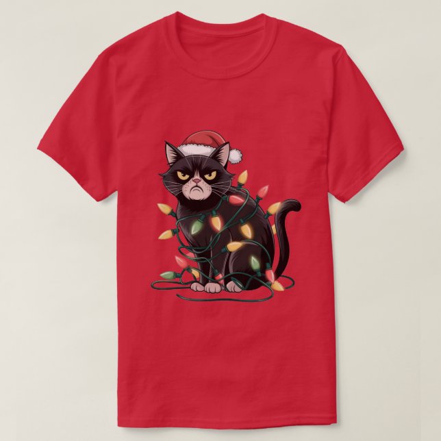Camiseta Gato gruñón de Navidad (Diseño del anverso)