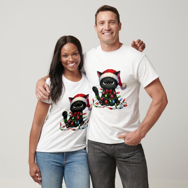 Camiseta Gato gruñón de Navidad  (Unisexo)