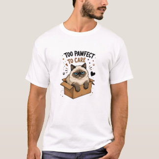 Camiseta Gato Gruñón Divertido en Caja Demasiado Perfecto p