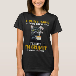 Camiseta Gato Gruñón, estoy Gruñón, quiero café