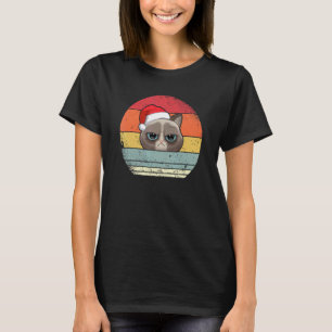 Camiseta Gato Gruñón Gato Meowy Navidad Retro Papá Gato Gat