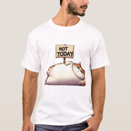 Camiseta Gato Gruñón Gordo con Letrero No Hoy