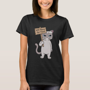 Camiseta Gato Gruñón - Maullar por Comida