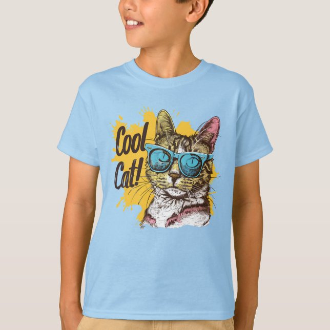 Camiseta "Gato Guay" con gafas de sol (Anverso)