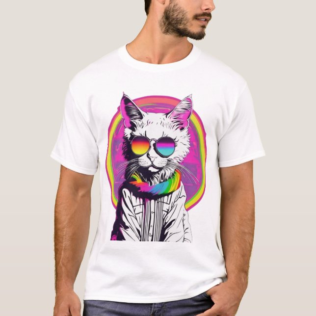 Camiseta Gato Guay de Rainbow Vibes (Anverso)