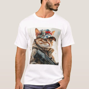 Camiseta Gato Guay MAGA con arma y camuflaje