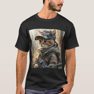 Camiseta Gato Guay MAGA con arma y camuflaje AMERICA