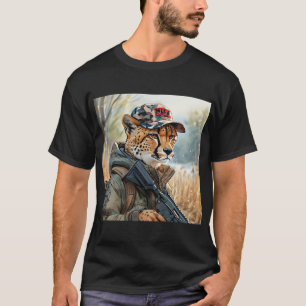 Camiseta Gato Guay MAGA con Gun y Camouflage CHEETAH