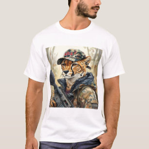 Camiseta Gato Guay MAGA con Gun y Camouflage CHEETAH