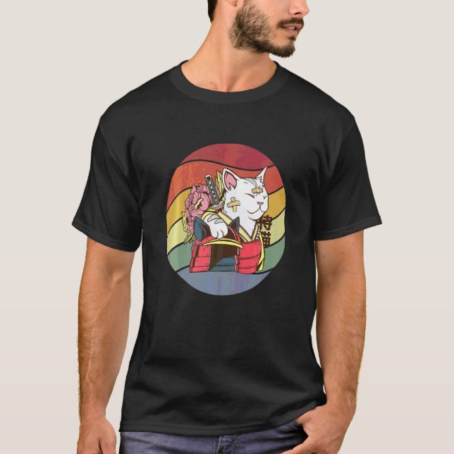 Camiseta Gato Guerrero Samurái (Anverso)