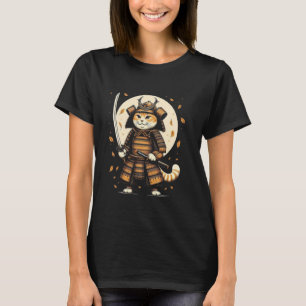 Camiseta Gato Guerrero Samurái Japonés Mujeres Hombres Ninj