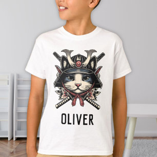 Camiseta Gato Guerrero Samurái Sabio Personalizado