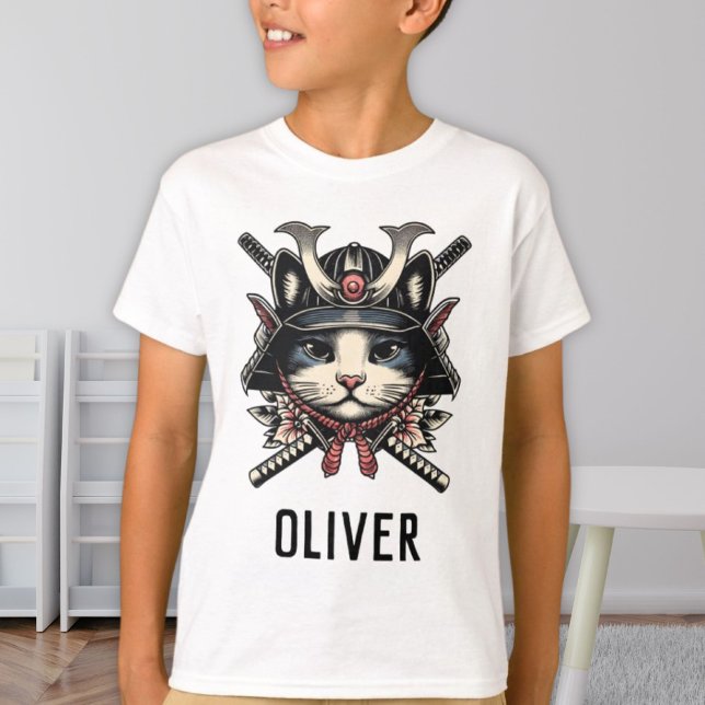 Camiseta Gato Guerrero Samurái Sabio Personalizado (Subido por el creador)