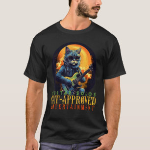 Camiseta Gato Guitarrista Solista Genial para Amantes de la