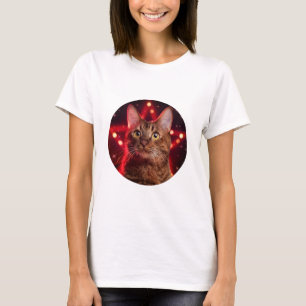 Camiseta Gato habanero marrón (Raza con fondo estrellado)