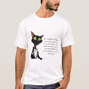 Camiseta Gato hablando sobre el vino divertido