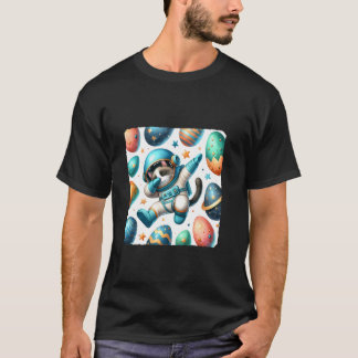 Camiseta Gato haciendo Dabbing Astronauta Flotando En El Es