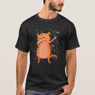 Camiseta Gato haciendo Dabbing Fiesta Confeti Dueño de Masc