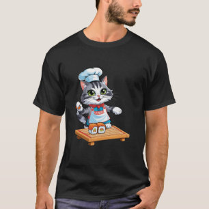 Camiseta Gato Haciendo Sushi Atimo Culinario Gato Kawaii Co