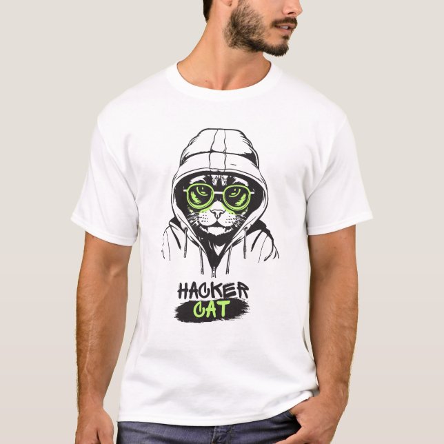 Camiseta Gato Hacker | Guay, tecnológicamente versátil (Anverso)