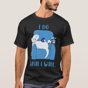 Camiseta Gato Hago lo que Quiero Gato Frases Libros Té Gat