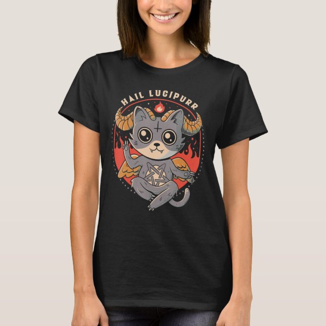 Camiseta Gato Hail Lucipurr Satan (Anverso)