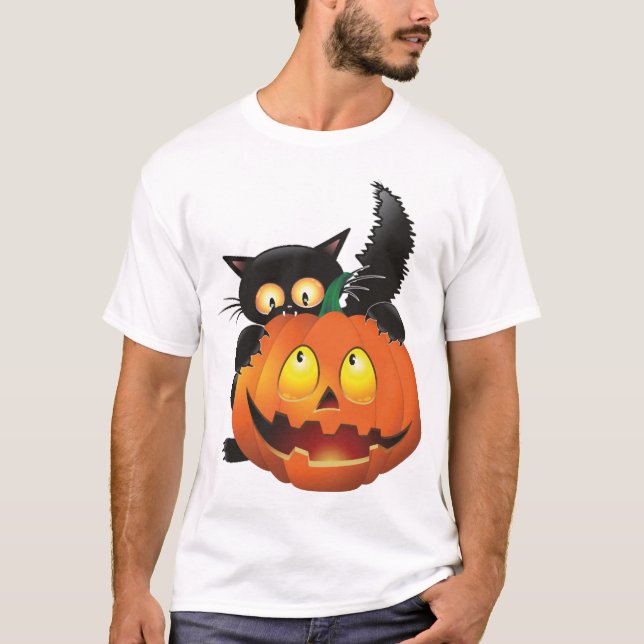 CAMISETA GATO HALLOWEEN (Anverso)