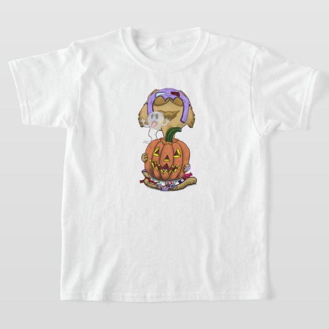 Camiseta Gato Halloween de Cabeza Grande (Distribución)