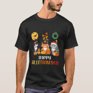 Camiseta Gato Halloween Feliz Día de Acción de Gracias Hall