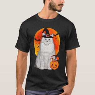 Camiseta Gato Halloween Ragdoll Jack O Linterna Calabaza