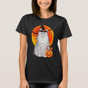 Camiseta Gato Halloween Ragdoll Jack O Linterna Calabaza