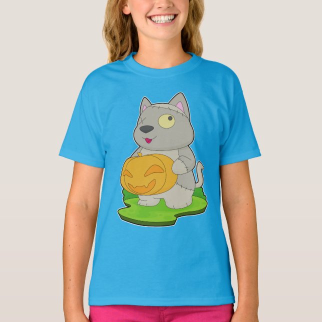 Camiseta Gato Halloween Zombie (Anverso)