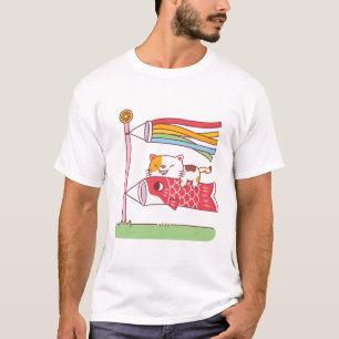 Camiseta Gato Hambriento y Adorable Abraza Koinobori Carp F
