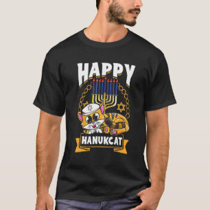 Camiseta Gato Hanukkah Meownorah Gatito Judío