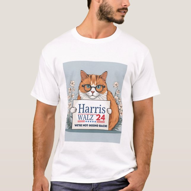 Camiseta Gato Harris Walz 2024 Kamala (Anverso)