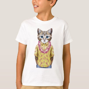 Camiseta Gato hawaiano del gatito